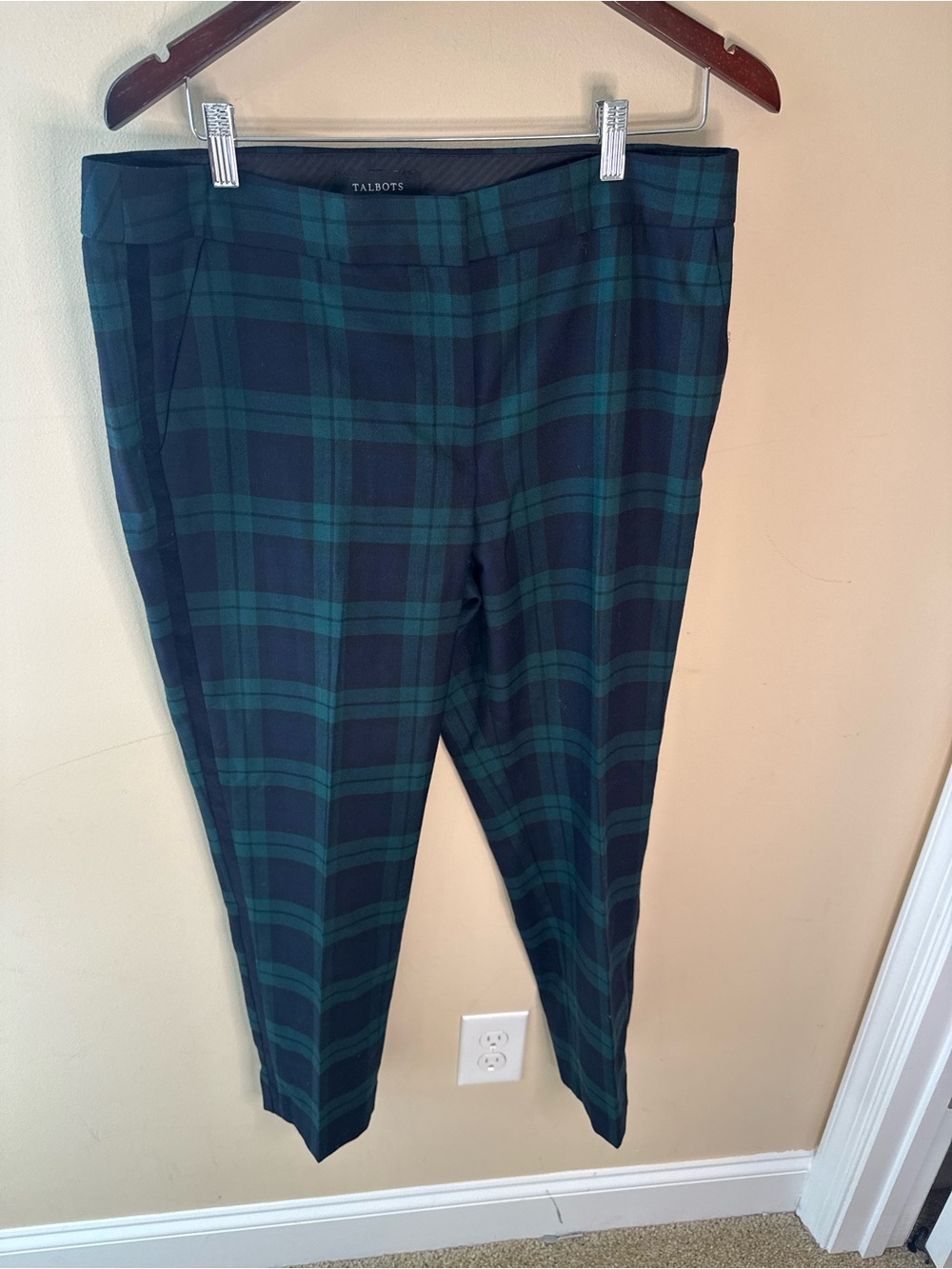 Talbots plaid Hampshire Ankle Pant holiday size 12 P